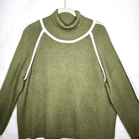 Evaless turtleneck Sweater. Green. XL - Picture 2 of 11
